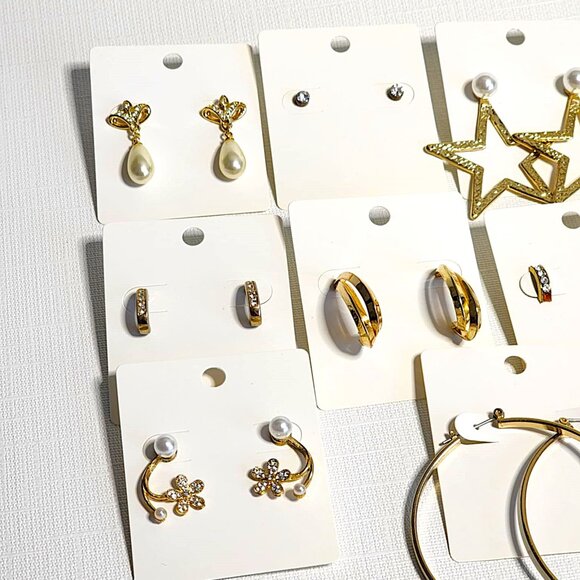 Gold tone pierced earring bundle - Picture 3 of 9